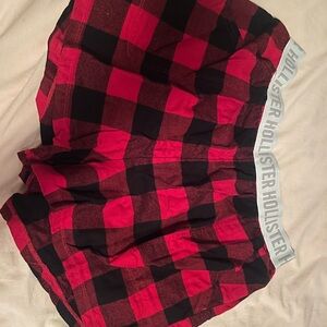 Hollister Red and Black Plaid Sleepshorts